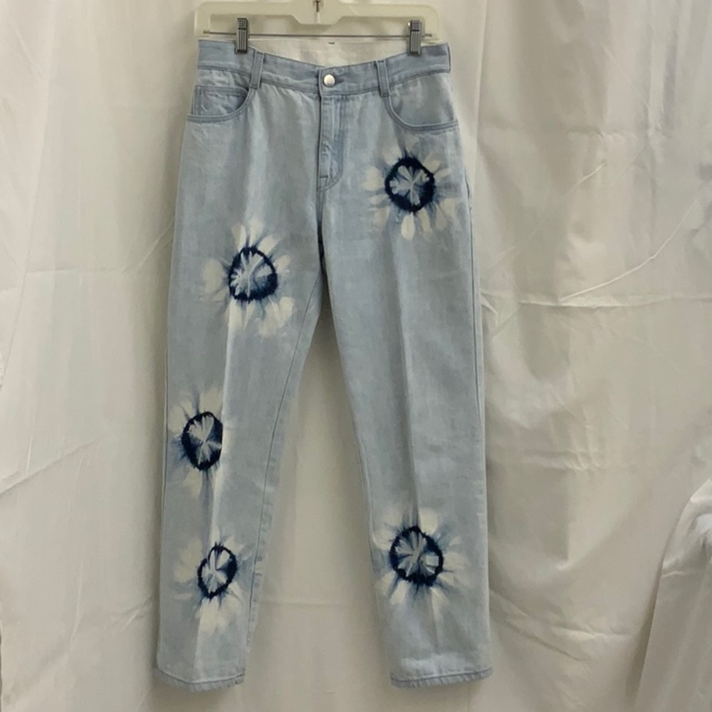 Unique Stella McCartney Barrel-leg Style Tie Dye Pattern Light Blue Jeans, NWOT